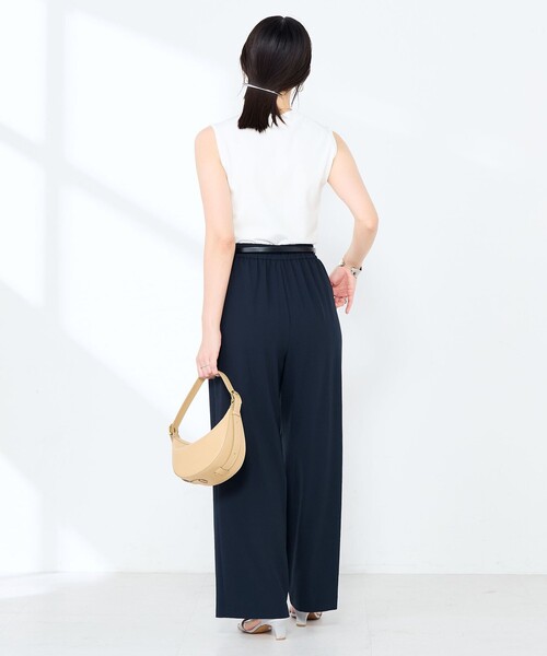 NOLLEY’S Sophi（ノーリーズソフィ）の「《セットアップ対応》ウォッシャブルエアリージョーゼットイージーワイドパンツ（その他パンツ・レディース・ベージュ/ネイビー/ブラック・38/36/34）」の20枚目の写真