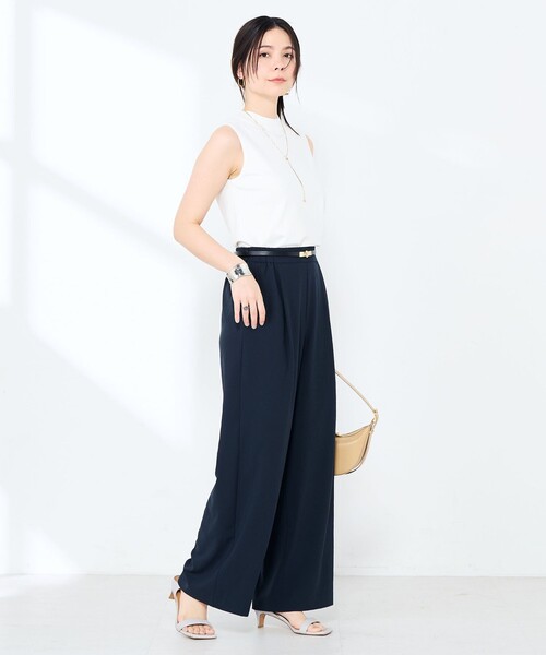 NOLLEY’S Sophi（ノーリーズソフィ）の「《セットアップ対応》ウォッシャブルエアリージョーゼットイージーワイドパンツ（その他パンツ・レディース・ベージュ/ネイビー/ブラック・38/36/34）」の22枚目の写真