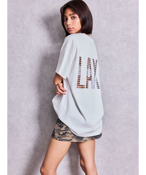 GYDA(ジェイダ)の「LAXAメッシュBIG Tシャツ(Tシャツ/カットソー・レディース・ピンク/ブラック/オフホワイト・FREE)」の9枚目の写真