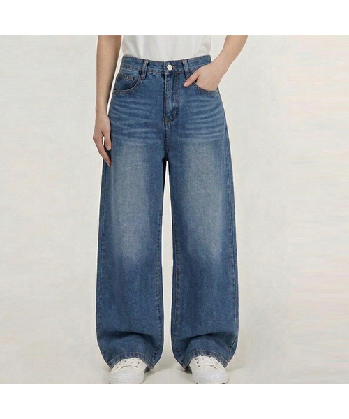 GCLIP(ジクリップ)の「バンディングヴィンテージウォッシングストレートルーズフィットデニムパンツ3カラー(デニムパンツ・メンズ・ブルー系その他2/ブルー系その他3/ブルー系その他4・SMALL/MEDIUM/LARGE/X-LARGE/XX-LARGE/XXX-LARGE)」の2枚目の写真