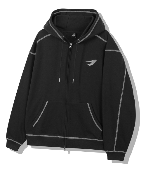 DRIX(ドリックス)の「オーバーロックステッチスウェットフードジップアップ_ブラック(ジャージ・メンズ・その他・MEDIUM/LARGE/X-LARGE/XX-LARGE)」の4枚目の写真