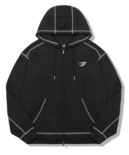 DRIX(ドリックス)の「オーバーロックステッチスウェットフードジップアップ_ブラック(ジャージ・メンズ・その他・MEDIUM/LARGE/X-LARGE/XX-LARGE)」の5枚目の写真