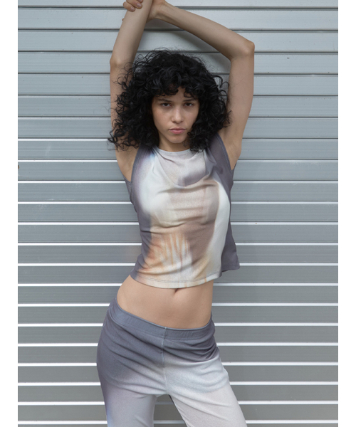Kijun(キジュン)の「Print Cap Sleeve Top Charcoal(Tシャツ/カットソー・レディース・その他・SMALL/MEDIUM/LARGE)」の2枚目の写真
