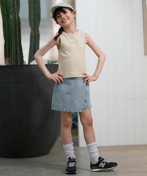 ROXY（ロキシー）の「ROXY/ロキシー キッズ タンクトップ カップ付き ワンポイント TDK262065（タンクトップ・キッズ・ベージュ/ホワイト・130cm/150cm/140cm）」の7枚目の写真