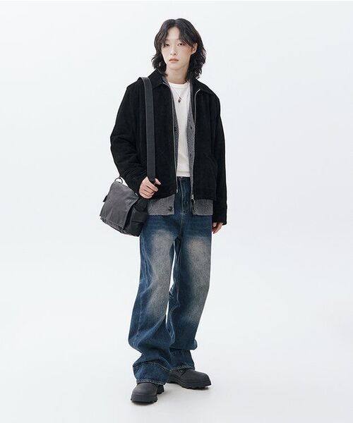 MAISON MINED(メゾンミネド)の「CRACK LEATHER CROSS BAG BLACK(メッセンジャーバッグ・メンズ・その他・FREE)」の11枚目の写真
