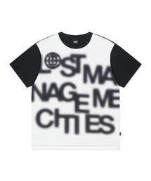 BLUR LETTERING COLOR BLOCK TEE black