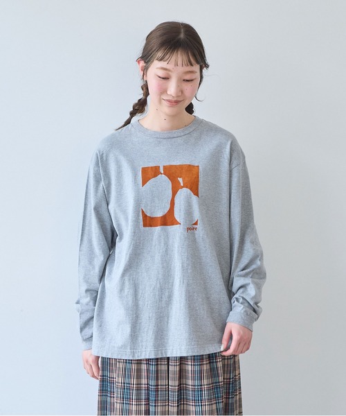 bulle de savon（ビュルデサボン）の「poire フロッキープリント　ロンＴ（Tシャツ/カットソー・レディース・イエロー/グレー/ホワイト・FREE）」の2枚目の写真