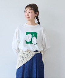 bulle de savon | poire フロッキープリント ロンT(Tシャツ/カットソー)