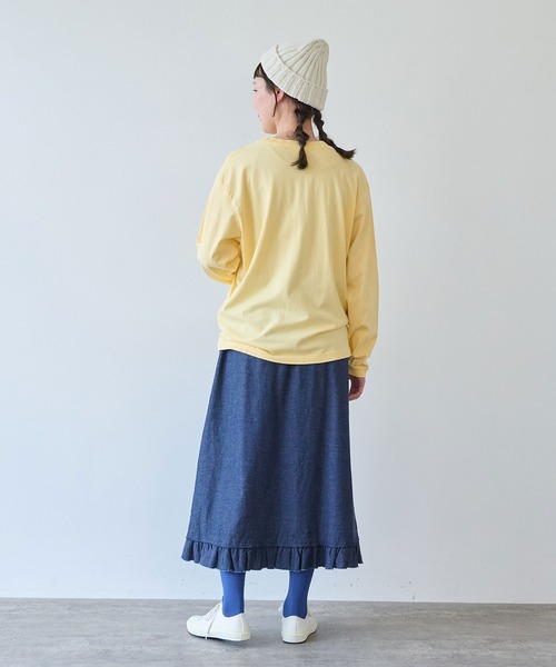 bulle de savon（ビュルデサボン）の「poire フロッキープリント　ロンＴ（Tシャツ/カットソー・レディース・イエロー/グレー/ホワイト・FREE）」の7枚目の写真
