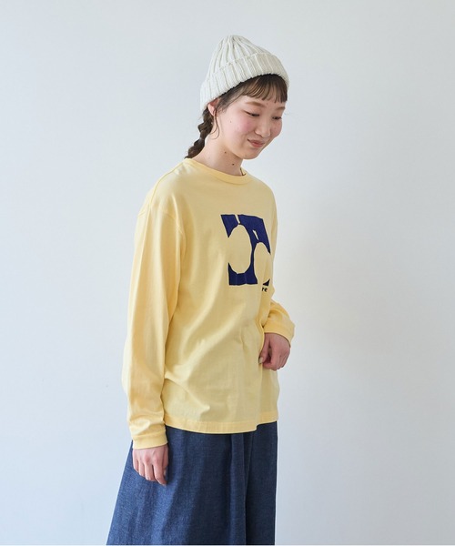 bulle de savon（ビュルデサボン）の「poire フロッキープリント　ロンＴ（Tシャツ/カットソー・レディース・イエロー/グレー/ホワイト・FREE）」の16枚目の写真