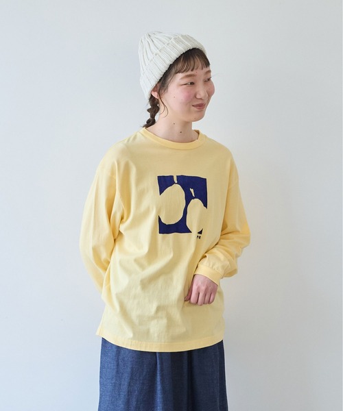bulle de savon（ビュルデサボン）の「poire フロッキープリント　ロンＴ（Tシャツ/カットソー・レディース・イエロー/グレー/ホワイト・FREE）」の19枚目の写真