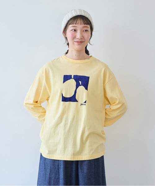 bulle de savon（ビュルデサボン）の「poire フロッキープリント　ロンＴ（Tシャツ/カットソー・レディース・イエロー/グレー/ホワイト・FREE）」の18枚目の写真