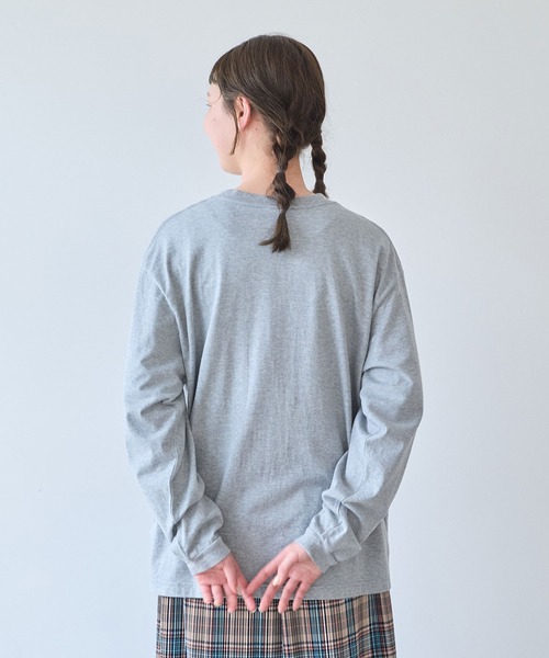 bulle de savon（ビュルデサボン）の「poire フロッキープリント　ロンＴ（Tシャツ/カットソー・レディース・イエロー/グレー/ホワイト・FREE）」の11枚目の写真