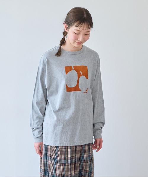 bulle de savon（ビュルデサボン）の「poire フロッキープリント　ロンＴ（Tシャツ/カットソー・レディース・イエロー/グレー/ホワイト・FREE）」の13枚目の写真