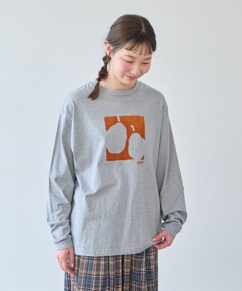 bulle de savon（ビュルデサボン）の「poire フロッキープリント　ロンＴ（Tシャツ/カットソー・レディース・イエロー/グレー/ホワイト・FREE）」の9枚目の写真