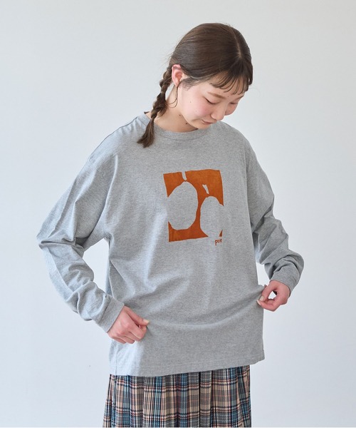 bulle de savon（ビュルデサボン）の「poire フロッキープリント　ロンＴ（Tシャツ/カットソー・レディース・イエロー/グレー/ホワイト・FREE）」の10枚目の写真