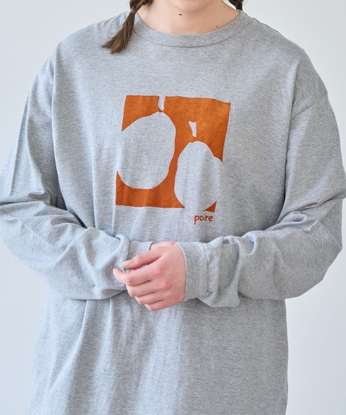 bulle de savon（ビュルデサボン）の「poire フロッキープリント　ロンＴ（Tシャツ/カットソー・レディース・イエロー/グレー/ホワイト・FREE）」の14枚目の写真