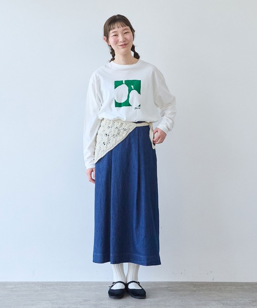 bulle de savon（ビュルデサボン）の「poire フロッキープリント　ロンＴ（Tシャツ/カットソー・レディース・イエロー/グレー/ホワイト・FREE）」の22枚目の写真