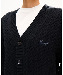 'KENZO Signature' エンブロイダリー ケーブル ニット カーディガン