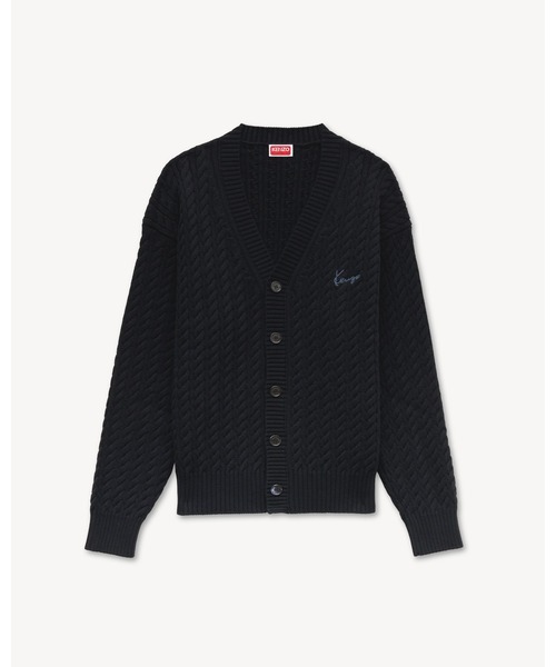 KENZO(ケンゾー)の「'KENZO Signature' エンブロイダリー ケーブル ニット カーディガン(カーディガン/ボレロ・メンズ・ブラック系その他5・X-LARGE/MEDIUM/X-SMALL)」の6枚目の写真