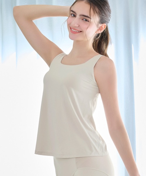 BRADELIS NEWYORK(ブラデリスニューヨーク)の「森みなのオーガニックコットン混エアリーブラキャミ26 モアナモリーズ ブラデリス 育乳補整 補正下着 ブラトップ(ブラジャー・レディース・ブラック/オレンジ系/グリーン系/ラベンダー/グレイッシュベージュ・M/LL/L/S/5L/4L/3L)」の2枚目の写真