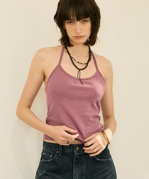 SSERPE(セルぺ)の「ビーズピグメントホルターネックスリーブレスパープル(Tシャツ/カットソー・レディース・その他・FREE)」の3枚目の写真