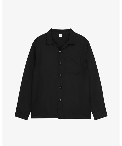 FRONT 11201(フロントワンワントゥーオーワン)の「Open Collar Shirt/ Rayon Gabardine(シャツ/ブラウス・メンズ・ホワイト/ブラック・S/M/L/XL)」の2枚目の写真