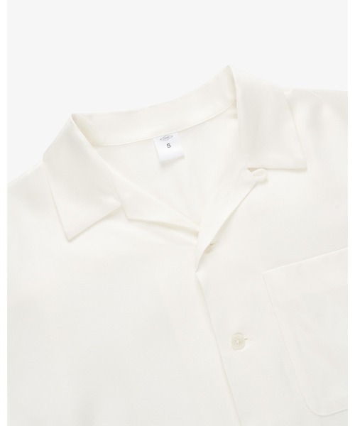 FRONT 11201(フロントワンワントゥーオーワン)の「Open Collar Shirt/ Rayon Gabardine(シャツ/ブラウス・メンズ・ホワイト/ブラック・S/M/L/XL)」の4枚目の写真