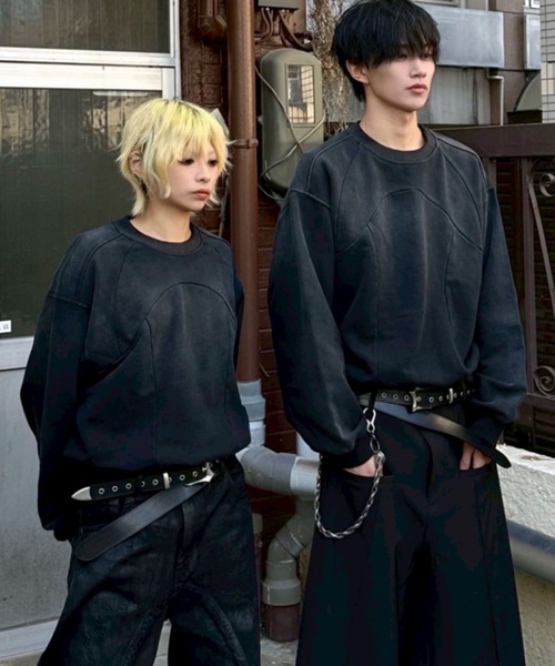 CHIKASHITSU PLUS HIGH】Fade panel sweat shirt / 【チカシツプラス