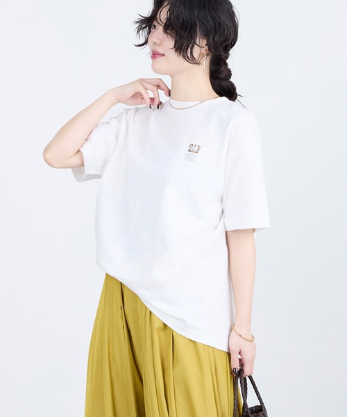 AMERICANA（アメリカーナ）の「【AMERICANA】別注-ラフィー丸胴 CARロゴプリントTシャツ（Tシャツ/カットソー・レディース・ダークブラウン/ホワイト・FREE）」の5枚目の写真