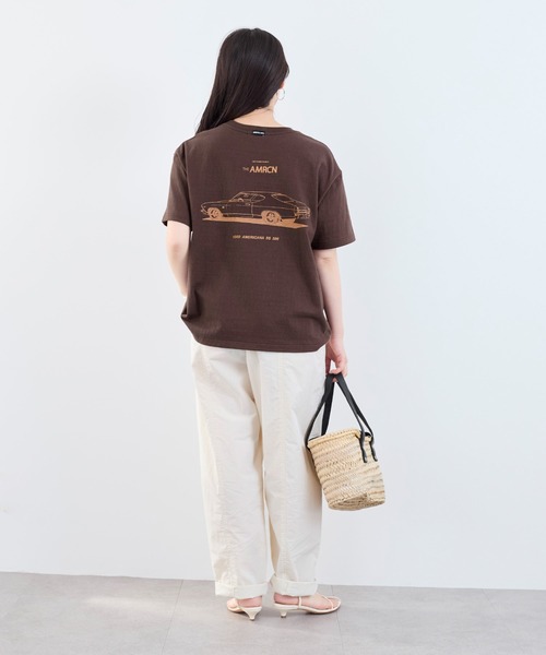 AMERICANA（アメリカーナ）の「【AMERICANA】別注-ラフィー丸胴 CARロゴプリントTシャツ（Tシャツ/カットソー・レディース・ダークブラウン/ホワイト・FREE）」の20枚目の写真