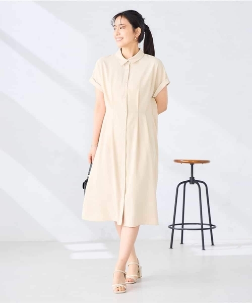 a.v.v(アーヴェヴェ)の「【WEB限定】ドルマンスリーブシャツワンピース(ワンピース・レディース・ネイビー/ベージュ・36/40/38)」の22枚目の写真