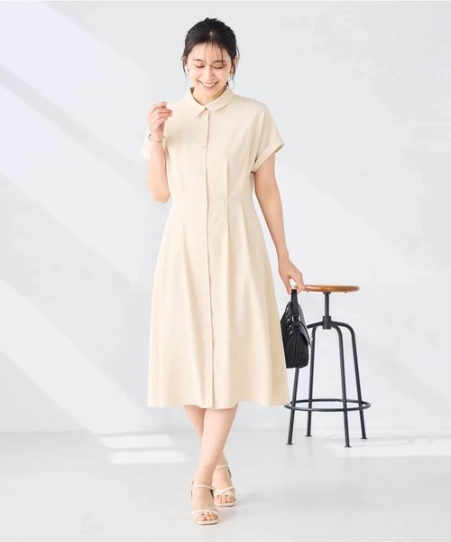 a.v.v(アーヴェヴェ)の「【WEB限定】ドルマンスリーブシャツワンピース(ワンピース・レディース・ネイビー/ベージュ・36/40/38)」の17枚目の写真
