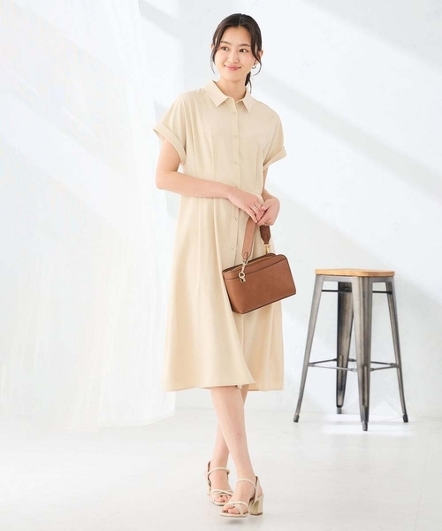 a.v.v(アーヴェヴェ)の「【WEB限定】ドルマンスリーブシャツワンピース(ワンピース・レディース・ネイビー/ベージュ・36/40/38)」の11枚目の写真