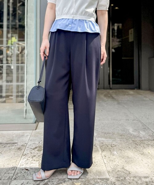 NOLLEY’S Sophi(ノーリーズソフィ)の「《セットアップ対応》NEW morisachiウォッシャブルツイルイージーワイドパンツ(その他パンツ・レディース・ホワイト/ネイビー/チャコールグレー・38/36/34)」の3枚目の写真