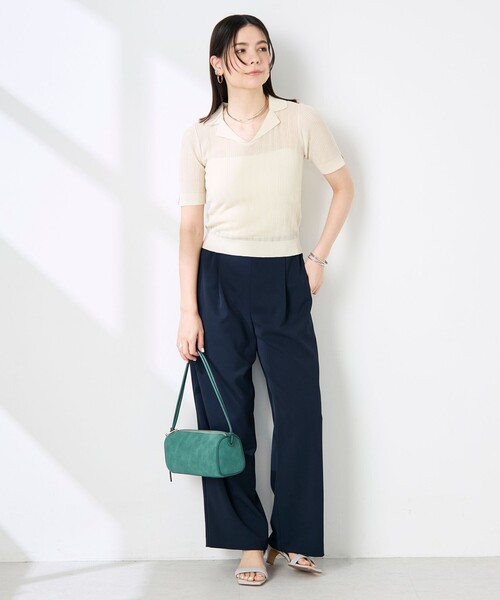 NOLLEY’S Sophi(ノーリーズソフィ)の「《セットアップ対応》NEW morisachiウォッシャブルツイルイージーワイドパンツ(その他パンツ・レディース・ホワイト/ネイビー/チャコールグレー・38/36/34)」の8枚目の写真