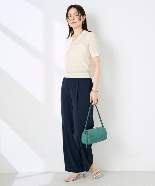 NOLLEY’S Sophi(ノーリーズソフィ)の「《セットアップ対応》NEW morisachiウォッシャブルツイルイージーワイドパンツ(その他パンツ・レディース・ホワイト/ネイビー/チャコールグレー・38/36/34)」の9枚目の写真