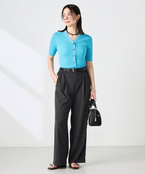 NOLLEY’S Sophi(ノーリーズソフィ)の「《セットアップ対応》NEW morisachiウォッシャブルツイルイージーワイドパンツ(その他パンツ・レディース・ホワイト/ネイビー/チャコールグレー・38/36/34)」の18枚目の写真
