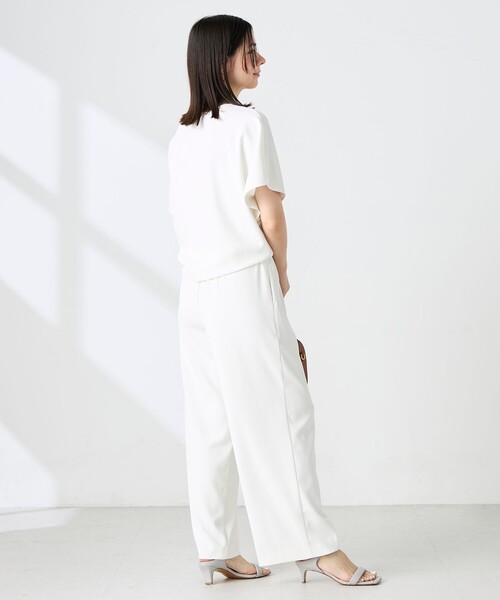 NOLLEY’S Sophi(ノーリーズソフィ)の「《セットアップ対応》NEW morisachiウォッシャブルツイルイージーワイドパンツ(その他パンツ・レディース・ホワイト/ネイビー/チャコールグレー・38/36/34)」の4枚目の写真