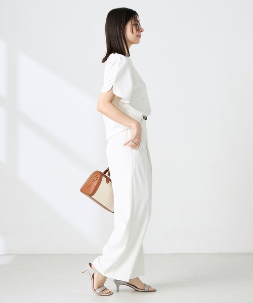 NOLLEY’S Sophi(ノーリーズソフィ)の「《セットアップ対応》NEW morisachiウォッシャブルツイルイージーワイドパンツ(その他パンツ・レディース・ホワイト/ネイビー/チャコールグレー・38/36/34)」の5枚目の写真