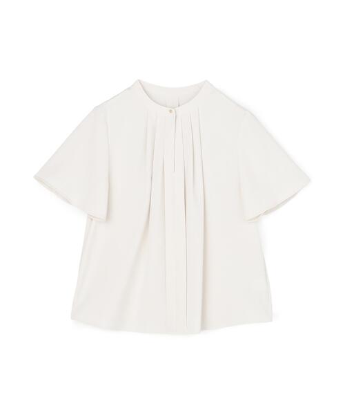 NATURAL BEAUTY BASIC（ナチュラルビューティーベーシック）の「フロントタックブラウス半袖（シャツ/ブラウス・レディース・ベージュ/ブラウン/オフホワイト/ブルー・SMALL/MEDIUM）」の5枚目の写真