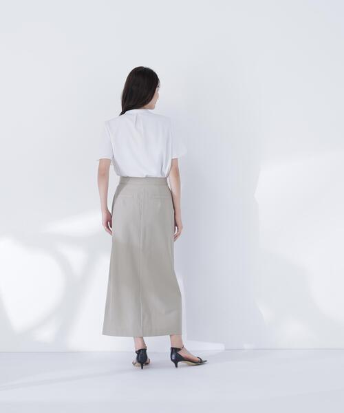 NATURAL BEAUTY BASIC（ナチュラルビューティーベーシック）の「フロントタックブラウス半袖（シャツ/ブラウス・レディース・ベージュ/ブラウン/オフホワイト/ブルー・SMALL/MEDIUM）」の8枚目の写真