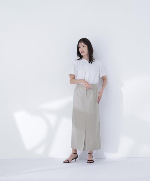 NATURAL BEAUTY BASIC(ナチュラルビューティーベーシック)の「フロントタックブラウス半袖(シャツ/ブラウス・レディース・ベージュ/ブラウン/オフホワイト/ブルー・SMALL/MEDIUM)」の18枚目の写真