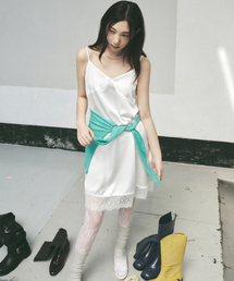 SATIN LACE SLIP DRESS_IVORY