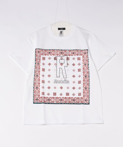 Romon（ロマン）の「ロマン【Romon】Standard T-shirts(bandana)（Tシャツ/カットソー・メンズ・ホワイト/ライトオリーブ/キャメル・L/M）」の3枚目の写真