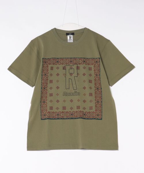 Romon（ロマン）の「ロマン【Romon】Standard T-shirts(bandana)（Tシャツ/カットソー・メンズ・ホワイト/ライトオリーブ/キャメル・L/M）」の12枚目の写真