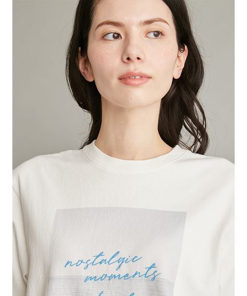 Mila Owen(ミラオーウェン)の「フォトプリントTシャツ(Tシャツ/カットソー・レディース・ピンク/ホワイト/ミント/チャコールグレー・F)」の8枚目の写真
