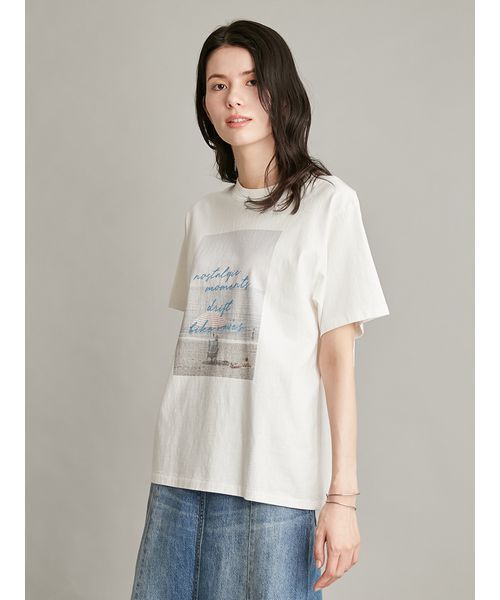 Mila Owen(ミラオーウェン)の「フォトプリントTシャツ(Tシャツ/カットソー・レディース・ピンク/ホワイト/ミント/チャコールグレー・F)」の18枚目の写真
