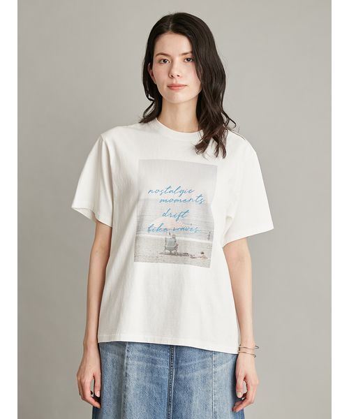 Mila Owen(ミラオーウェン)の「フォトプリントTシャツ(Tシャツ/カットソー・レディース・ピンク/ホワイト/ミント/チャコールグレー・F)」の15枚目の写真