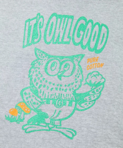 Good On（グッドオン）の「Good On/グッドオン　OWL SS TEE（Tシャツ/カットソー・メンズ・ブルー系その他/ライトグレー・LARGE/X-LARGE/MEDIUM）」の4枚目の写真